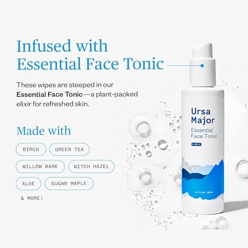 Ursa Major Face Wipes | Organic, Biodegradable, Cruelty-Free | Cleanse, Exfoliate