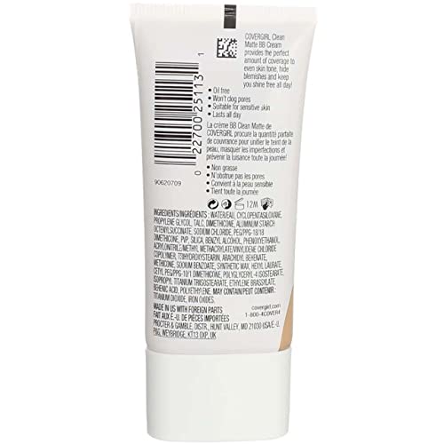 COVERGIRL Clean Matte BB Cream - Oil-Free, Lightweight