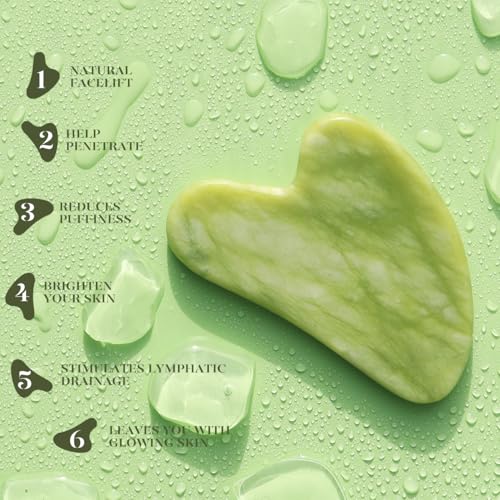 BAIMEI IcyMe Organic Gua Sha & Jade Roller Face Tools - Green