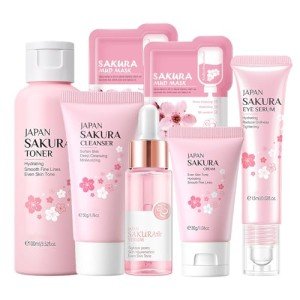 Sakura Beauty Gift Set: Cleanser, Serum, Moisturizer