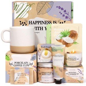 Relaxing Spa Gift Set with Crystal Candle