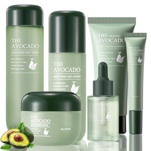 Avocado Skincare Set: 6-Piece Organic Essentials