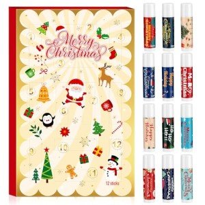Holiday Lip Balm Advent Calendar Gift Set