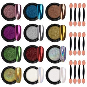 Chrome Nail Powder Kit - 12 Jars Magic Finish