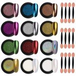 Chrome Nail Powder Kit - 12 Jars Magic Finish
