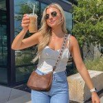 Organic Leather Crossbody Purse with Adjustable Strap