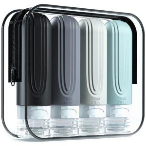 TSA Approved Silicone Travel Bottles - 4 Pack