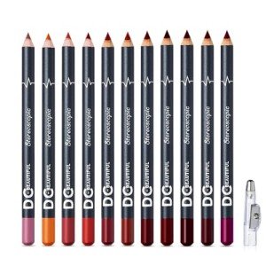 12-Piece Waterproof Lip Liner Set with Sharpener
