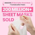 12-Pack Organic Facial Sheet Masks for Glowing Skin