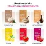 12-Pack Organic Facial Sheet Masks for Glowing Skin