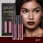 Dark Red Matte Liquid Lipstick Set - 3 Pcs