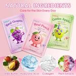 14 Pack Hydrating Fruit Face Masks for Kids