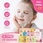 14 Pack Hydrating Fruit Face Masks for Kids