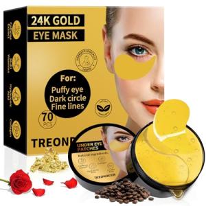 24K Gold Under Eye Masks for Puffiness Relief