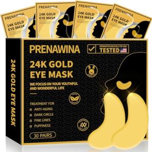 24K Gold Under Eye Masks for Puffiness