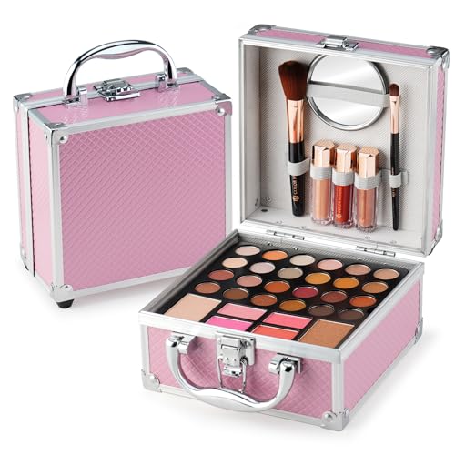 Organic Makeup Starter Kit for Teens: Pink Cosmetic Case