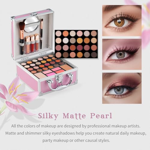 Organic Makeup Starter Kit for Teens: Pink Cosmetic Case