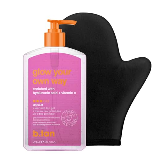 b.tan Clear Self Tanning Gel with Mitt Bundle