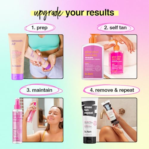 b.tan Clear Self Tanning Gel with Mitt Bundle