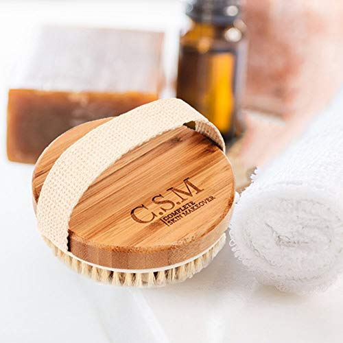 Natural Bristle Dry Body Brush for Skin Renewal