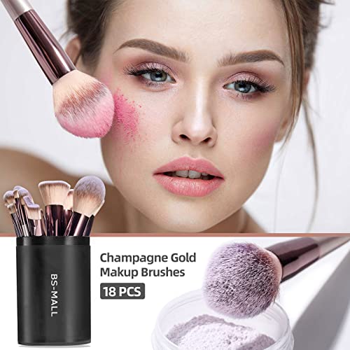Premium Organic Makeup Brush Set with 18 Pieces