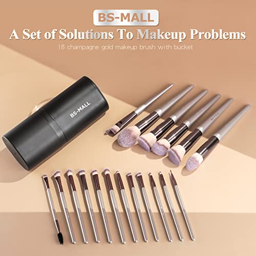 Premium Organic Makeup Brush Set with 18 Pieces
