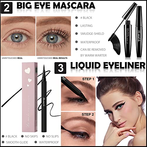 Organic Makeup Kit - Eyeshadow Palette, Brushes, Pencil