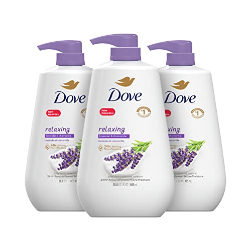 Dove Lavender & Chamomile Body Wash Trio - Gentle Skin Cleanser