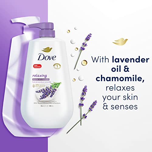 Dove Lavender & Chamomile Body Wash Trio - Gentle Skin Cleanser