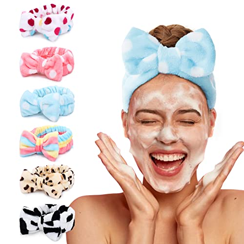 Organic Soft Coral Fleece Makeup Headbands - 6 Pack