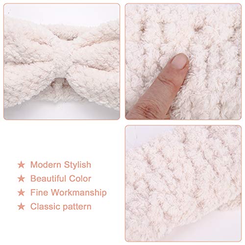 3 Pack Organic Cotton Bowtie Spa Headbands for Women