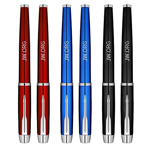 Set of 6 JW.ORG Metal Executive Pens in Assorted Colors