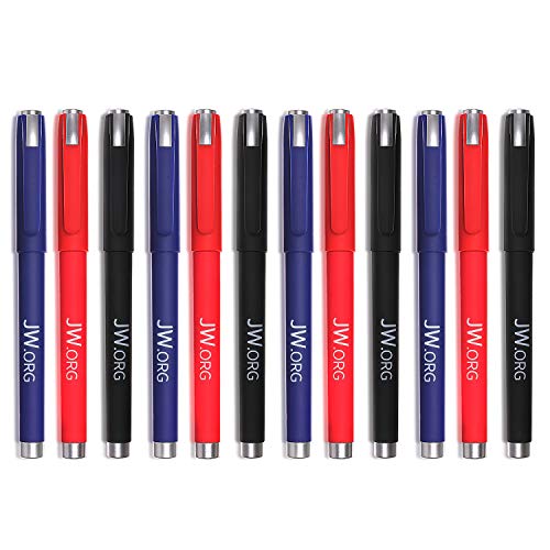 JW.org Logo Pens 12 Pack - Blue, Black, Red