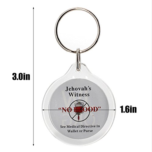 JW.org No Blood Round Key Chain - 20 Pack