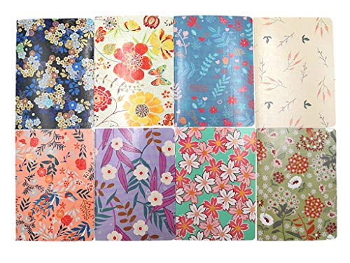 Floral Mini Notebook Set with 8 Patterns