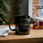 Inspirational Black Mug with Galatians 5:22-23 Design
