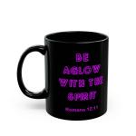 Inspiring Black Mug with Romans 12:11 Quote
