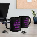 Inspiring Black Mug with Romans 12:11 Quote