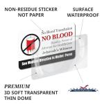 No Blood Transfusion 3D Stickers - 26 Pack
