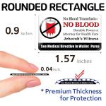 No Blood Transfusion 3D Stickers - 26 Pack