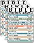 Bible Emergency Numbers Inspirational Sticker Set