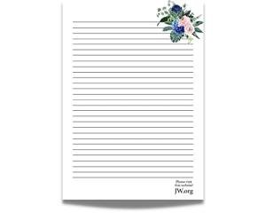 JW Letter Writing Pad with Blue Flowers