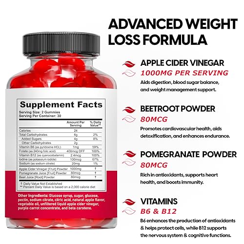 Apple Cider Keto Gummies for Weight Loss, 60 ct