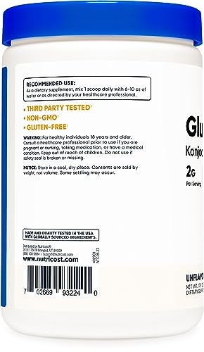 Glucomannan Powder - 500 Grams - Nutricost
