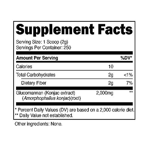 Glucomannan Powder - 500 Grams - Nutricost