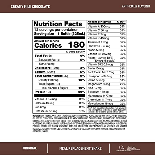 SlimFast Original Creamy Milk Chocolate Shake, 4x11oz Bottles