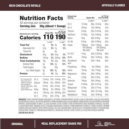 Original Rich Chocolate Royale Meal Replacement Shake Mix