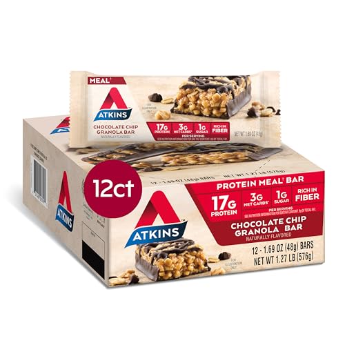 Atkins Chocolate Chip Granola Protein Bars (12 Count)
