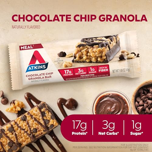 Atkins Chocolate Chip Granola Protein Bars (12 Count)