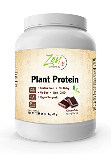 Zen Plant Protein-Chocolate 1.1LB - 23g Protein -Vegan, Gluten-Free